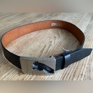 Puma Black Leather Belt. Medium.